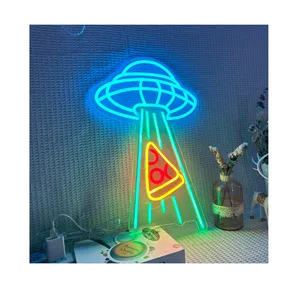 Factory direct sale ready to ship pattern UFO shape support customization led neon sign 20 inch for room decoration