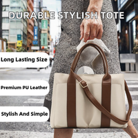 Sac fourre-tout vintage en cuir PU grande taille pour femme avec coutures renforcées et design portable