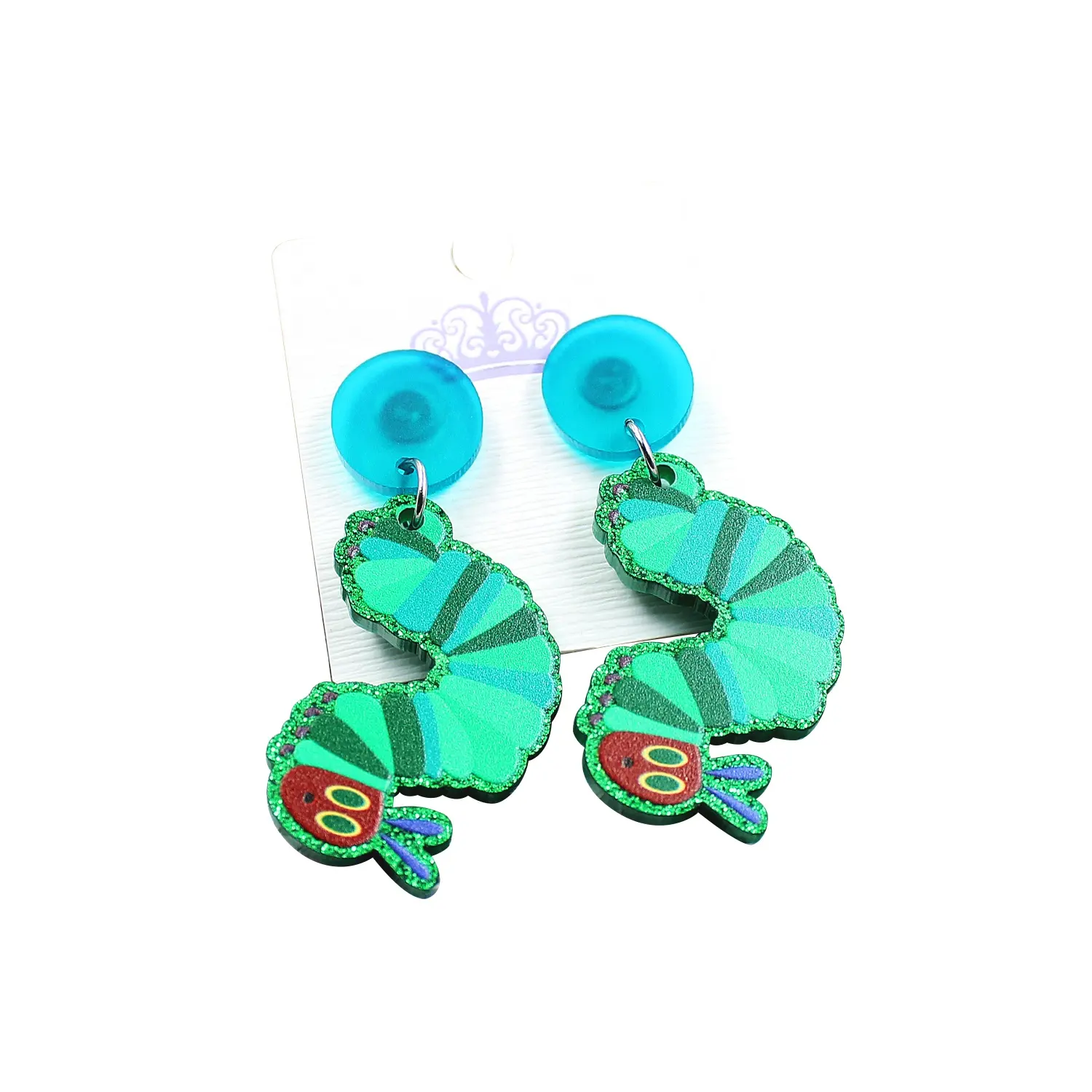 ERS340HP098 Caterpillars Drop Earrings Holiday Jewelry Drop Earring Acrylic Earrings