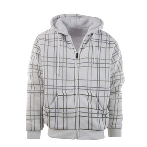 <span class=keywords><strong>Sweat</strong></span> <span class=keywords><strong>à</strong></span> <span class=keywords><strong>capuche</strong></span> <span class=keywords><strong>zippé</strong></span> pour homme, doublure <span class=keywords><strong>sherpa</strong></span> <span class=keywords><strong>à</strong></span> carreaux, coupe oversize, molleton épais, streetwear, logo personnalisé, vente en gros, décontracté - Product Image 2