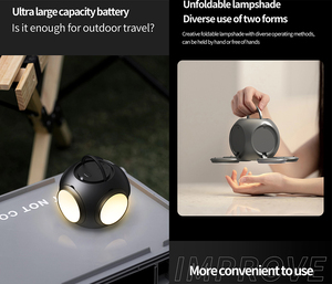 Hxtc88 Có Thể Sạc Lại Ngoài Trời Treo Lều Đèn Xách Tay LED Cắm Trại Đèn Lồng Gấp Bóng Đá Bóng Đèn Khẩn Cấp Ánh Sáng Ban Đêm Với Móc - Product Image 2