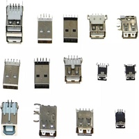 OKYN-Y0310 14 valores 82 piezas Conector USB Tipo A Estándar Hembra para Soldar, Conector de PCB USB-A USB-B