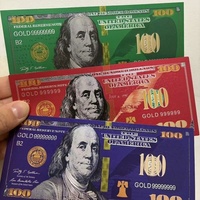 Billet factice de 100 dollars USD, noir et or, en feuille d'or 24K, imperméable, pour collection de billets, souvenirs et cadeaux d'affaires