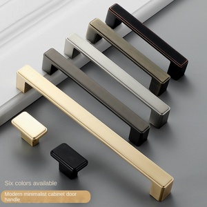 Nordic Simple Brushed <b>Gold</b> <b>Cabinet</b> Door Handle American Style China Model 2979 Cloakroom Furniture Drawer square Single Hole - Product Image 2