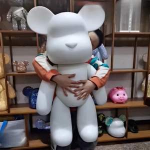 Statua dell'orso fatto a mano fai da te Graffiti figurina in vinile con pittura a pigmenti fluidi per i premi di san valentino in resina - Product Image 1