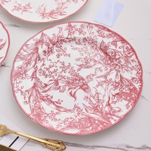 Vente en gros de services à vaisselle en porcelaine osseuse à motifs floraux de style européen, 3 pièces, pour la maison - Product Image 6
