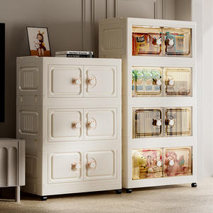 صندوق تخزين قابل للطي بتصميم جديد LYGD2601، مقاوم للغبار وبدون تركيب، خزانة تخزين للوجبات الخفيفة، لغرفة النوم والمنزل - Product Image 1