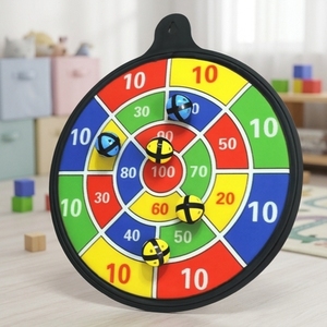 Jeu de fléchettes sûr pour enfants, jeu de fléchettes pour tout-petits, support personnalisé, léger, lavable, 6 fléchettes, 6 balles collantes - Product Image 1