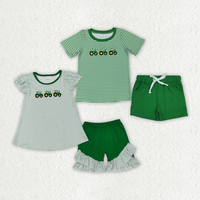 Ensembles de vêtements d'été pour enfants, filles et garçons, hauts à manches courtes avec appliques crayon et shorts, 2 pièces, tenue de rentrée scolaire pour enfants