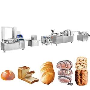 Máquina comercial automática para tostar pain de mie, para hacer pan, hamburguesa rellena, línea de producción de pan, embalaje