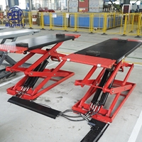 Elevador de Tijera Hidráulico Industrial de 4T Ultra Delgado de Elevación Media para Vehículos, Equipo para Centros de Servicio de Neumáticos, Modelo BJS