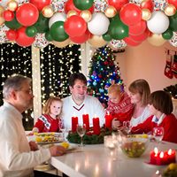 Kit de ballons de Noël en forme de canne à sucre, rouges, verts, blancs, dorés, avec confettis, en latex, pour arche et guirlande, fournitures de décoration pour fêtes de fin d'année