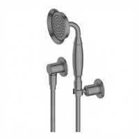 Ensemble de douche mural au design moderne en chrome/acier inoxydable/cuivre, finition laiton, douchette à main, valve en céramique, multi-jets