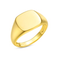 Anillo Sencillo Clásico de Plata 925, Anillo de Sello Personalizado con Grabado de Nombre, Logotipo o Diseño para Hombre y Mujer