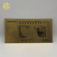 Billet de banque souvenir en or et argent du Zimbabwe, impression UV, vente en gros