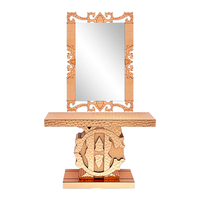 Table console rectangulaire de luxe haut de gamme YuanChang plaquée or, table console élégante antique moderne et miroir