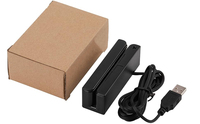 Venta caliente USB MSR lector de tarjetas con chip más pequeño con 123 lector de tarjetas de tira magnética de tres pistas para una fácil lectura