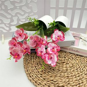 Fiore di <span class=keywords><strong>Orchidea</strong></span> Artificiale in <span class=keywords><strong>Vaso</strong></span>, Finta Phalaenopsis <span class=keywords><strong>con</strong></span> <span class=keywords><strong>Vaso</strong></span> in Plastica per Centrotavola, Decorazione Casa, Ufficio, Feste - Product Image 3