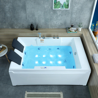 Bain de massage de surf léger cascade baignoires en acrylique tube chaud autoportant pour deux personnes extérieur facile à nettoyer jacuzzier baignoires jets