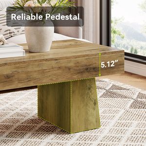 <span class=keywords><strong>Mesa</strong></span> de Centro Estilo Rústico, 47 Pulgadas, Rectangular, de Madera, con Base Gruesa, Moderna, Baja, para Café, Té o Cócteles - Product Image 5