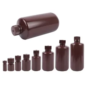 2024 New Chemical Reagent Bottle 4ml-1000ml 50ml Plastic HDPE PP Clear Amber Plastic Narrow Wide Mouth Reagent Bottle