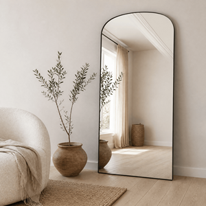 Miroir pleine longueur EZI à cadre fin en alliage <span class=keywords><strong>d</strong></span>'aluminium, <span class=keywords><strong>verre</strong></span> HD, idéal pour chambre, magasin de vêtements, hôtel – Vente directe usine - Product Image 4