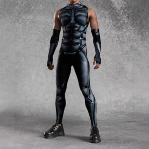 King Mcgreen Star Men Sexy Irregular Impreso Body Punk Halloween Cosplay Tight Rave Party Imagen térmica Mangas Monos - Product Image 5