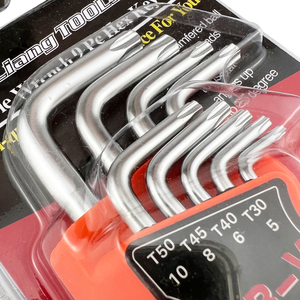 Jeu de clés hexagonales Torx métriques, 9 pièces, kit de clés Allen à bras long Crv pour machines, meubles, réparation de vélos, outils de bricolage - Product Image 4