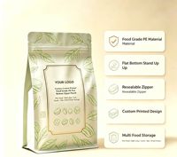 Kantong Plastik PE Food Grade Custom Print dengan Zipper, Anti Lembab, Alas Datar untuk Kemasan Makanan Hewan Peliharaan, Daging Babi, Daging Sapi, Sushi
