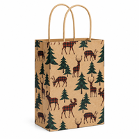 Sacs cadeaux de Noël en papier kraft avec logo personnalisé pour les boutiques éphémères de vacances et l'emballage de cadeaux pour boutiques indépendantes