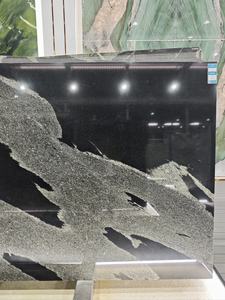 Carreau de marbre naturel noir blanc sophistiqué personnalisé encre polie nuage de pluie comptoirs modernes murs sols inspirés chinois - Product Image 3