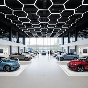 Contation 110 220 Volt <span class=keywords><strong>9</strong></span> <span class=keywords><strong>LED</strong></span> hội thảo trần <span class=keywords><strong>LED</strong></span> Đèn làm việc cho cửa hàng xe hơi và nhà để xe tổ ong Đèn lục giác <span class=keywords><strong>LED</strong></span> ánh sáng - Product Image 1