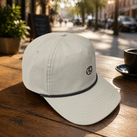 Gorra de Béisbol de Sarga de Algodón de 5 Paneles con Logotipo Personalizado, Cordón Trenzado y Visera Precurvada, Estilo Dad Hat en Blanco para Hombres y Mujeres, Venta al por Mayor