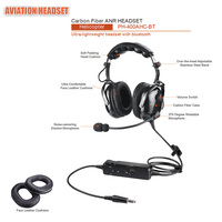 Anr Premium Pilot Aviation blue Tooth casque en Fiber de carbone avec élément de micro électronique Flexible et prises Ga