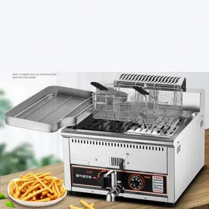 8L Large Capacity 230V Commercial Oil Fryer Temperature Control Chips Chicken Electric Deep Fat Fryer Machine