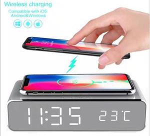 Đứng Điện Thoại Di Động Nhanh Chóng Sạc Di Động Powerbank Led Điện Thoại Không Dây Đồng Hồ Báo Thức Với Điện Thoại Sạc Không Dây - Product Image 3