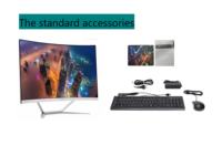 Computadora todo en uno OEM Cured de 27 pulgadas con pantalla Full HD ultrafina, PC para juegos con procesador Intel de cuatro núcleos, configuración completa para trabajo, estudio y transmisión en streaming.
