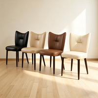 Chaise de salle à manger minimaliste italienne avec dossier, luxe léger, pour hôtel, réception, restauration, rembourrée, cadre métallique souple, pour la maison