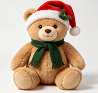 Adorable ours en peluche de Noël Kawaii, jouet en peluche doux, ours en peluche de Noël personnalisé OEM pour cadeau de Noël