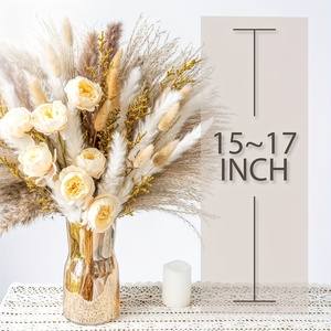 Grand bouquet d'<span class=keywords><strong>herbe</strong></span> <span class=keywords><strong>de</strong></span> la <span class=keywords><strong>pampa</strong></span> séchée (91/51 pièces) avec roses blanches et beiges - Décoration <span class=keywords><strong>de</strong></span> table bohème à pleine <span class=keywords><strong>floraison</strong></span> et faible entretien - Product Image 3