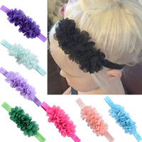 Ikat Rambut Bunga Chiffon Mutiara Jahitan Tangan 5cm untuk Dekorasi Bunga Anak-Anak yang Cantik