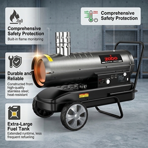 <span class=keywords><strong>Chauffage</strong></span> d'air portable ZOBO 30 kW à gazole/kérosène indirect avec protection contre la surchauffe pour serres et fermes avicoles, certifié CE - Product Image 2