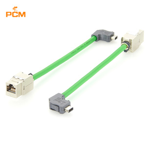 Câble Ethernet industriel CAT6A IX à angle gauche SFTP A-Key vers RJ45 Keystone TPU Assembly IX40G-A-10S-CVL1(7.0) pour machine - Product Image 1