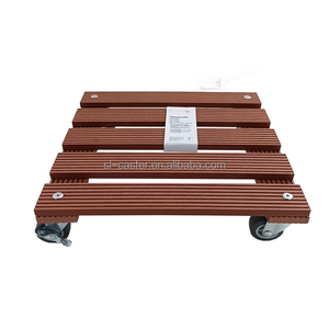 ओम अनुकूलन योग्य हल्के 60 किलोग्राम भार wpc लकड़ी की गुड़िया 4-पहिया ट्रॉली गाड़ी भंडारण और उपकरणों के लिए टिकाऊ मंच के साथ - Product Image 4