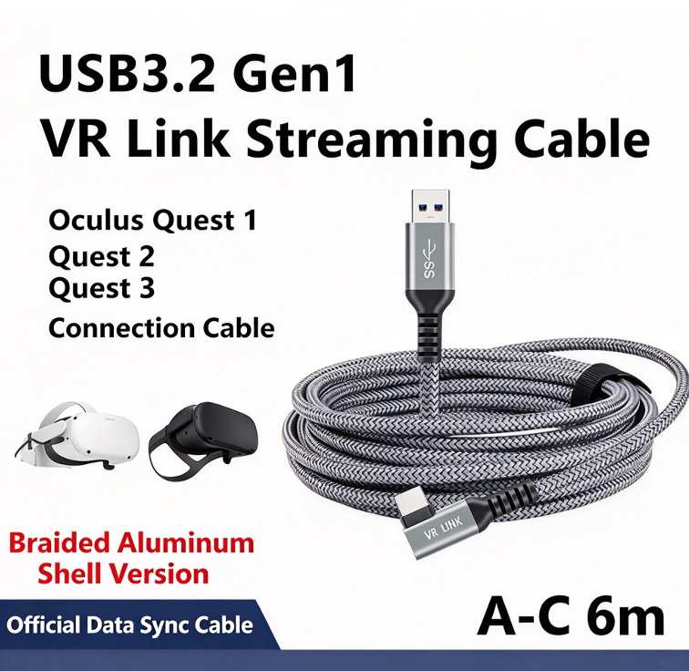 Shell Material Connector Quest3 Link Cable Pico3/4 Computer Host Steam Vr Streaming Cable 3m 5m ...