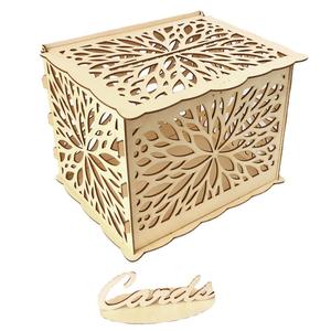 Scatola in Legno per Biglietti di Matrimonio, Porta Biglietti d'<span class=keywords><strong>Auguri</strong></span> Tagliato al Laser per Regali di Ricevimento, Ricordo di <span class=keywords><strong>Auguri</strong></span>, Decorazione per Feste di Anniversario - Product Image 5