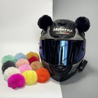 Plüsch Pom Pom Bärenohren Helm-Dekoration Niedliche Abnehmbare Motorrad- und Skihelm-Accessoires Flauschige Pom Pom Ohren-Helm-Deko
