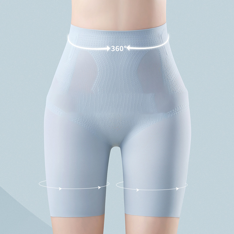 Cool Feeling Ice Silk Fabric Dispensing Buttock Lifting Abdomen in High Waist Belly Pants