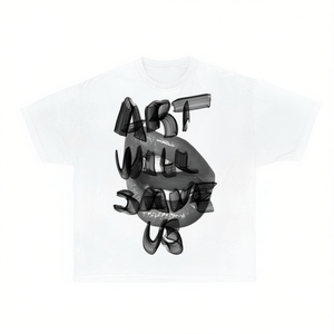 T-Shirt Oversize Unisex con Stampa Grafica 'Art Will Save Us', Streetwear Y2k, Regalo di Natale per Bambini, Stampa Digitale - Product Image 1