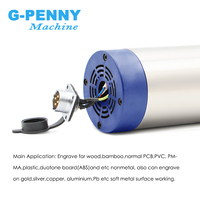 Moteur de broche refroidi par air G-Penny 1,5KW ER11 D80 220V 400HZ 24000RPM avec 4 roulements pour fraisage CNC 80x198mm, lubrification par graisse